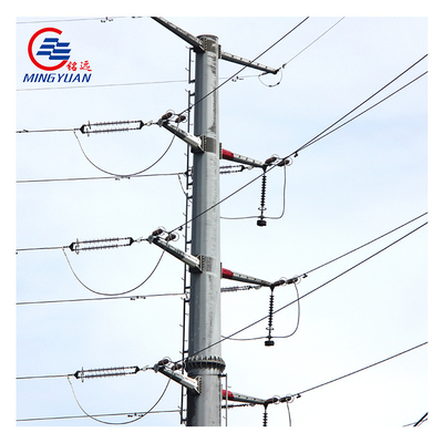 Samopodtrzymujący się galwanizowany słup elektroenergetyczny dla linii przesyłowej