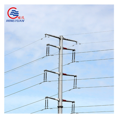 Samopodtrzymujący się galwanizowany słup elektroenergetyczny dla linii przesyłowej