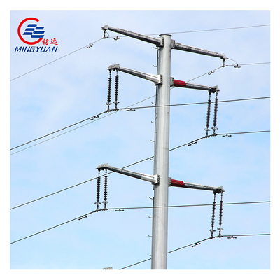 Samopodtrzymujący się galwanizowany słup elektroenergetyczny dla linii przesyłowej