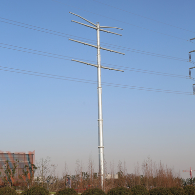 Metalowe, zanurzane na gorąco słupy elektryczne Ocynkowana wieża transmisyjna wysokiego napięcia