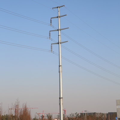Metalowe, zanurzane na gorąco słupy elektryczne Ocynkowana wieża transmisyjna wysokiego napięcia