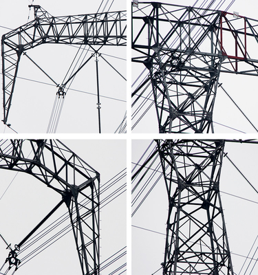 Q355B Stalowy zgalwanizowany słup elektryczny o zaokrąglonej napięciu 33 KV